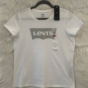 Levi’s Classic Logo T-shirt (White/Silver-Size XL) NWT